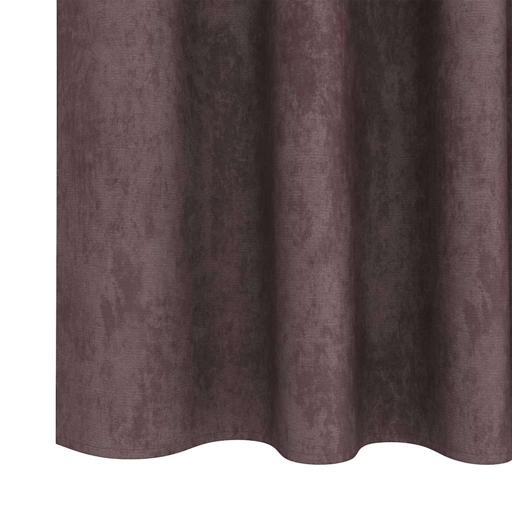 Curtain with Curtains 2 pcs Brown 245 x 140 cm Velvet
